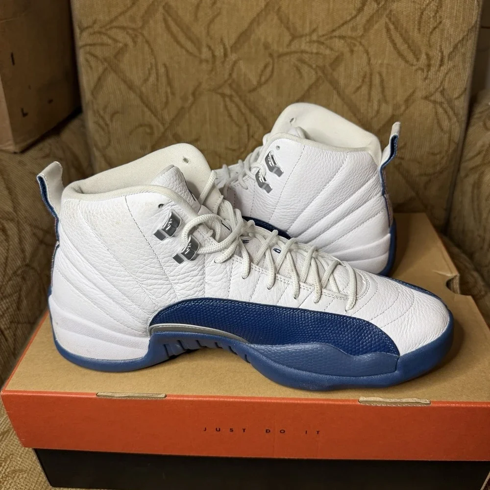 Nike Air Jordan 12 Retro Sneakers French Blue, Size 10.5, CT8013-114